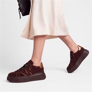 Wonders XFly Platform Bungee Trainer - Brown Suede